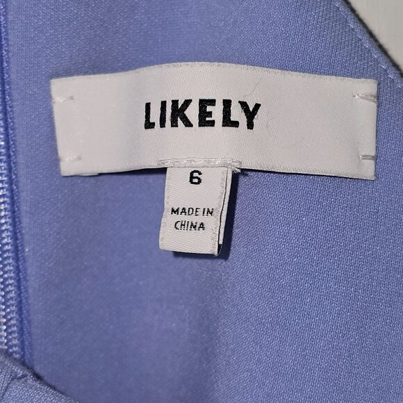 Likely Women's Carolyn Halter in Periwinkle Criss Cross Neck Mini Dress, 6 - Picture 6 of 7